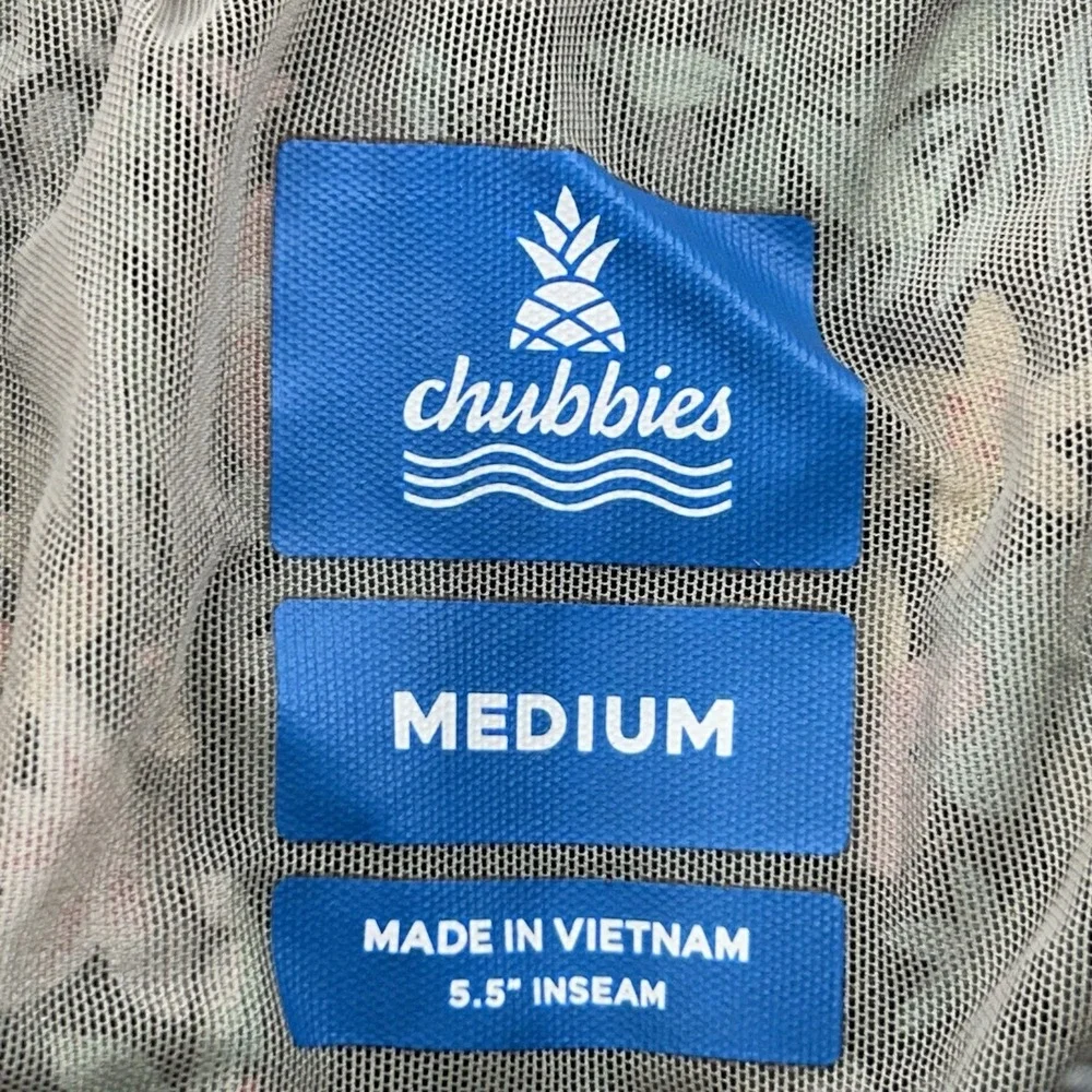 Chubbies‎ Swim Trunks Men Size Medium Floral Black Summer Beach